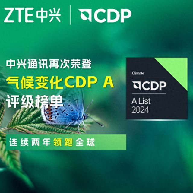 中兴通讯蝉联CDP气候变化最高评级A级(图1)